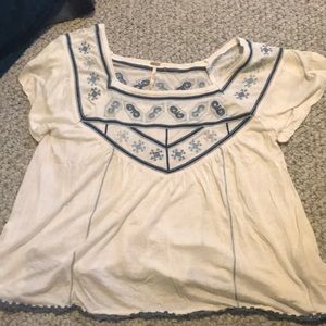Embroidered Free People top